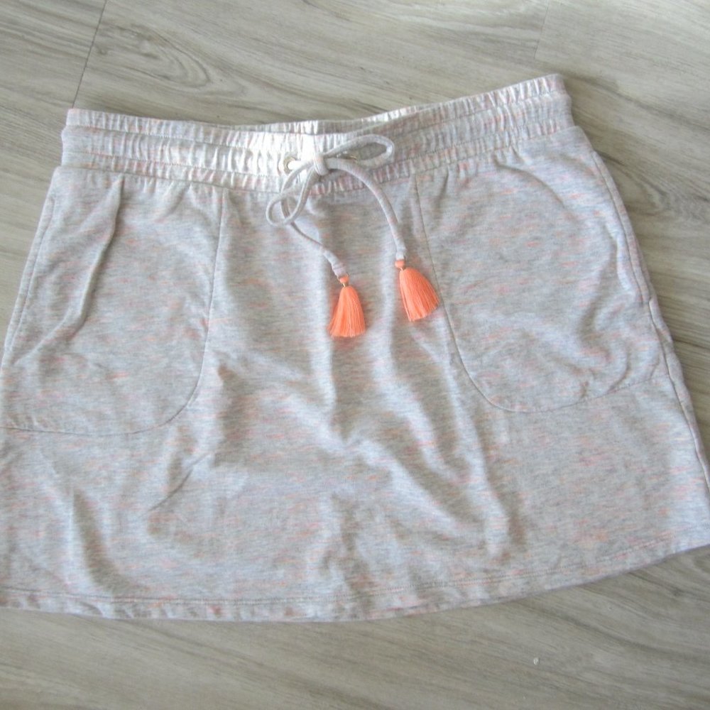 Lily Pulitzer - Pale Grey/Coral Variegated Cotton Mini Skirt - SizeM
